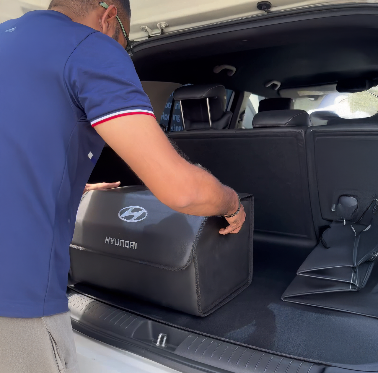 Foldable Car Trunk Organizer With 2 Compartments For Toyota Honda Suzuki Kia Hyundai & More Brands