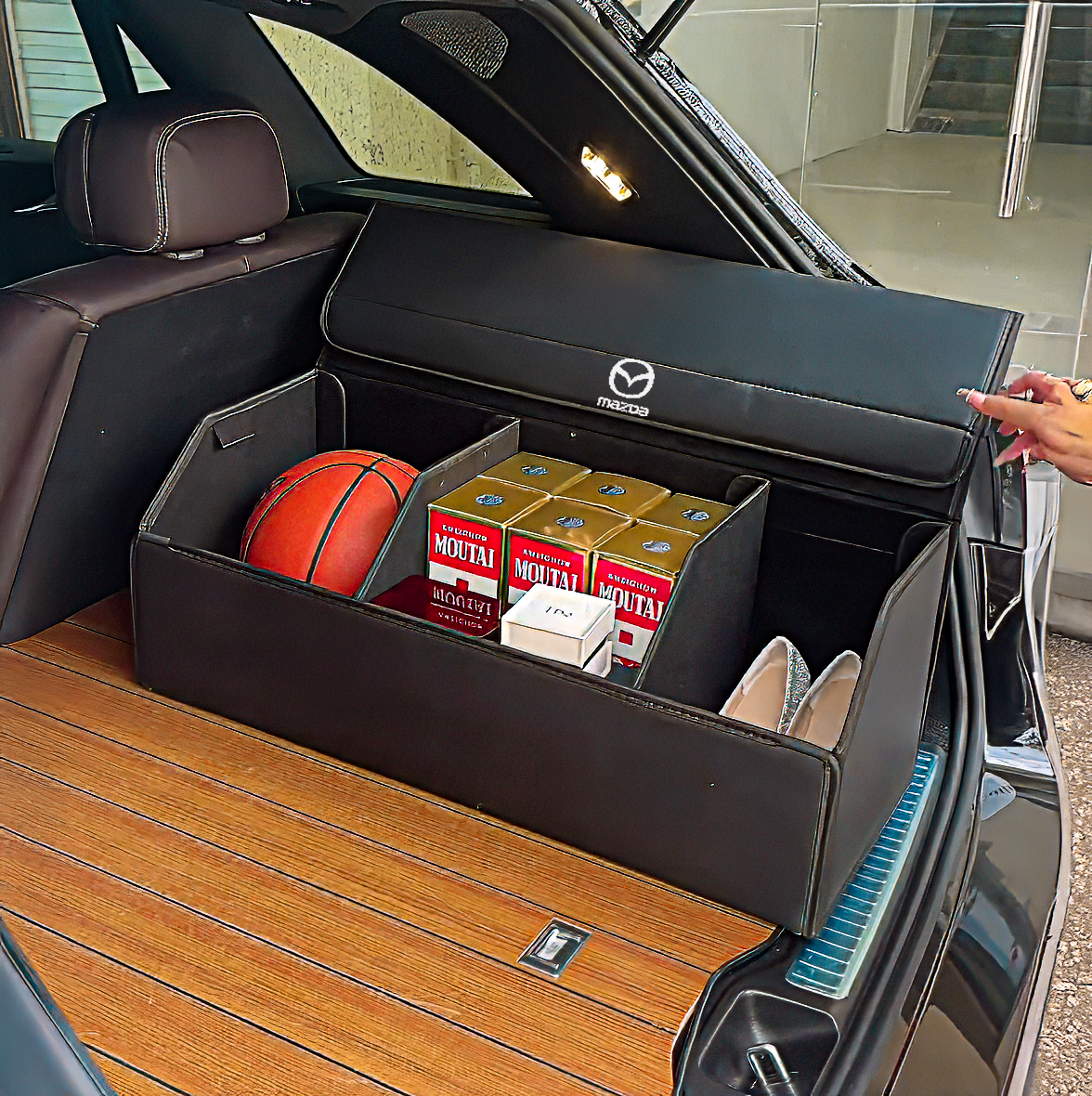 Foldable Car Trunk Organizer With 2 Compartments For Toyota Honda Suzuki Kia Hyundai & More Brands
