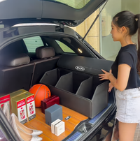 Thumbnail for Foldable Car Trunk Organizer With 2 Compartments For Toyota Honda Suzuki Kia Hyundai & More Brands