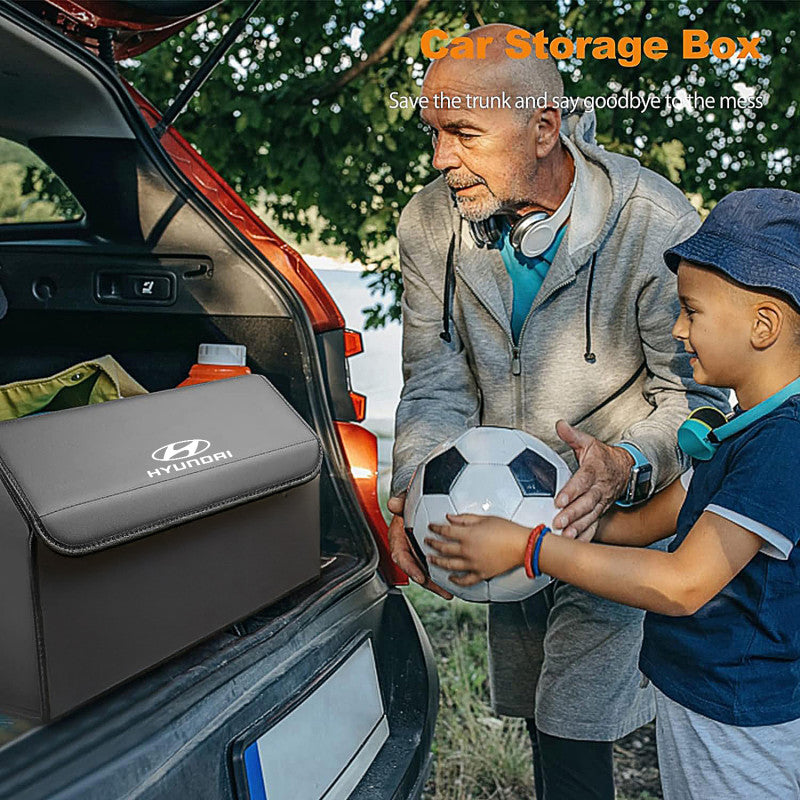 Foldable Car Trunk Organizer With 2 Compartments For Toyota Honda Suzuki Kia Hyundai & More Brands