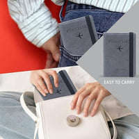 Thumbnail for Portable leather travel passport holder