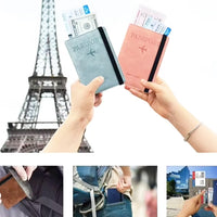 Thumbnail for Portable leather travel passport holder