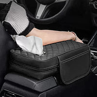 Thumbnail for Car Armrest Cushion With Tissue Box & Storage Pocket For Toyota Honda Suzuki Kia Hyundai & More