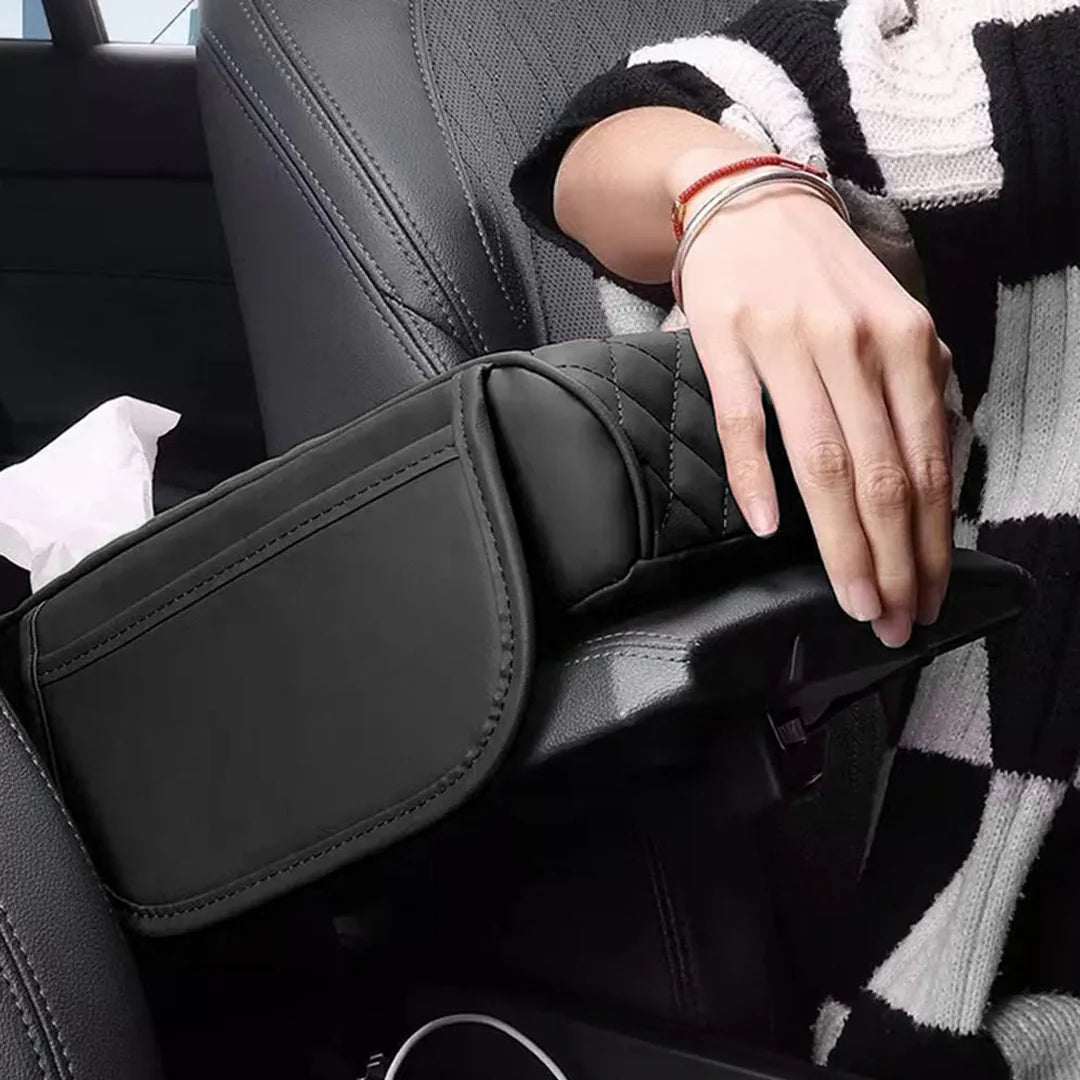 Car Armrest Cushion With Tissue Box & Storage Pocket For Toyota Honda Suzuki Kia Hyundai & More