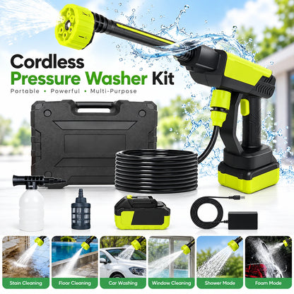 Portable Cordless High Pressure Washer Gun  Rechargeable Car & Home Cleaning Machine