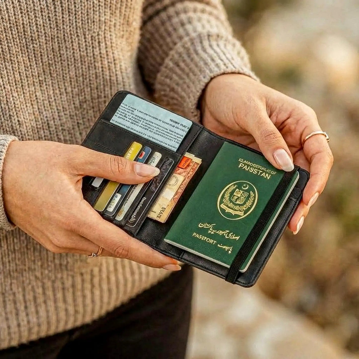 Ziyric Portable travel passport holder