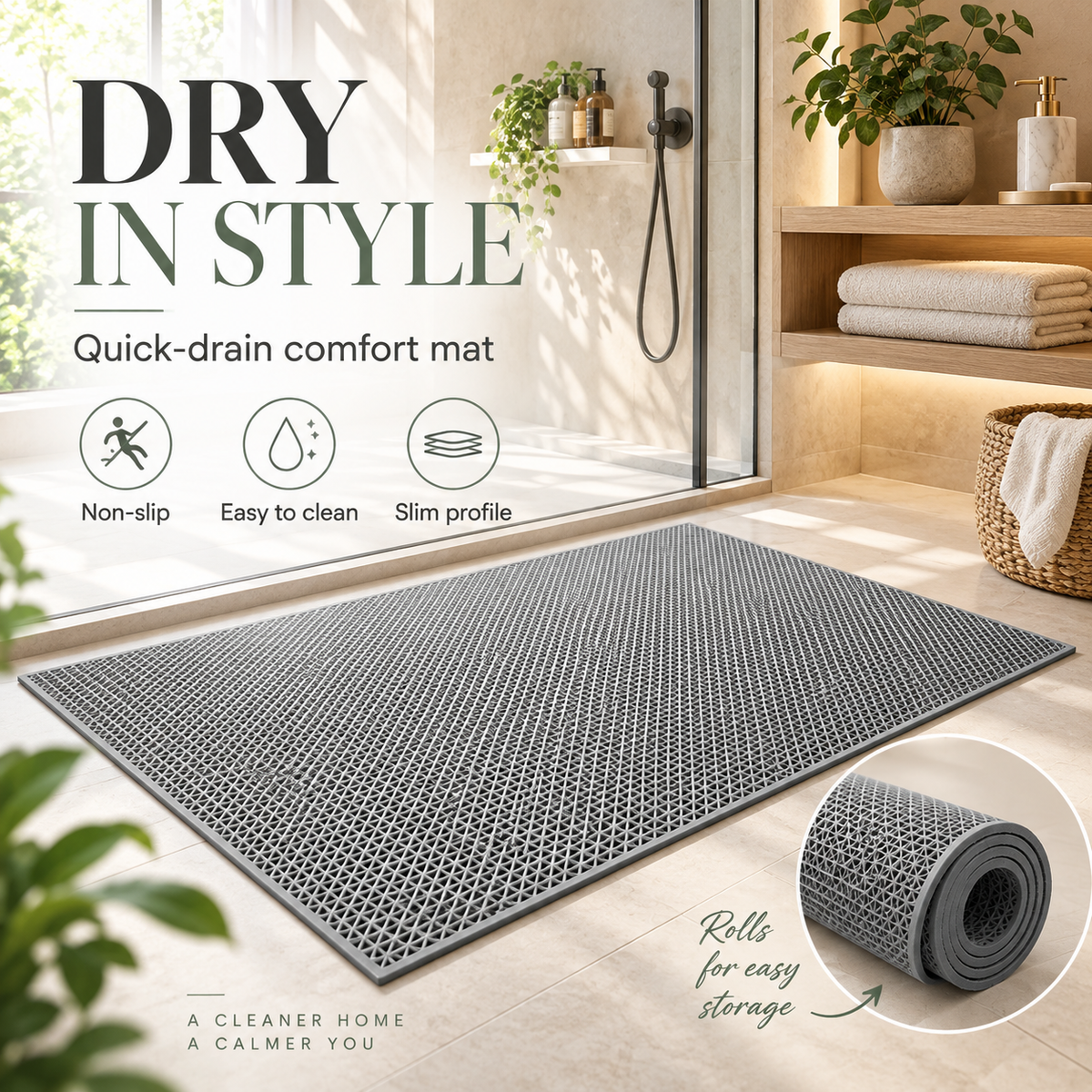 Non-Slip Drainage PVC Mat