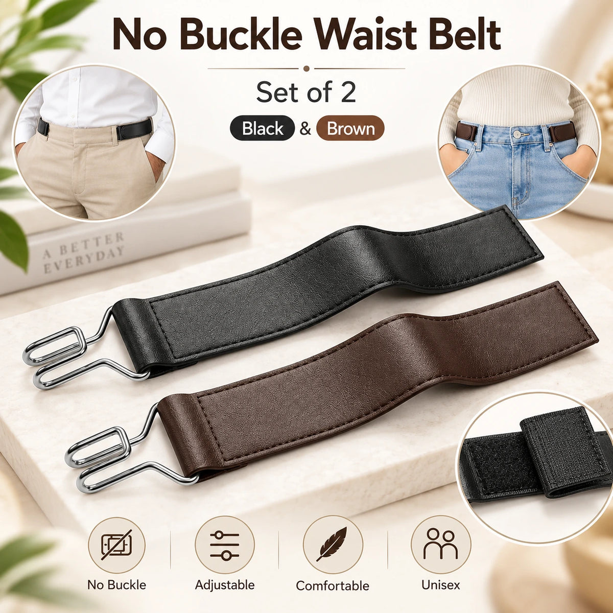 Premium Waist Buckle (1 Pair - 2 Pieces)