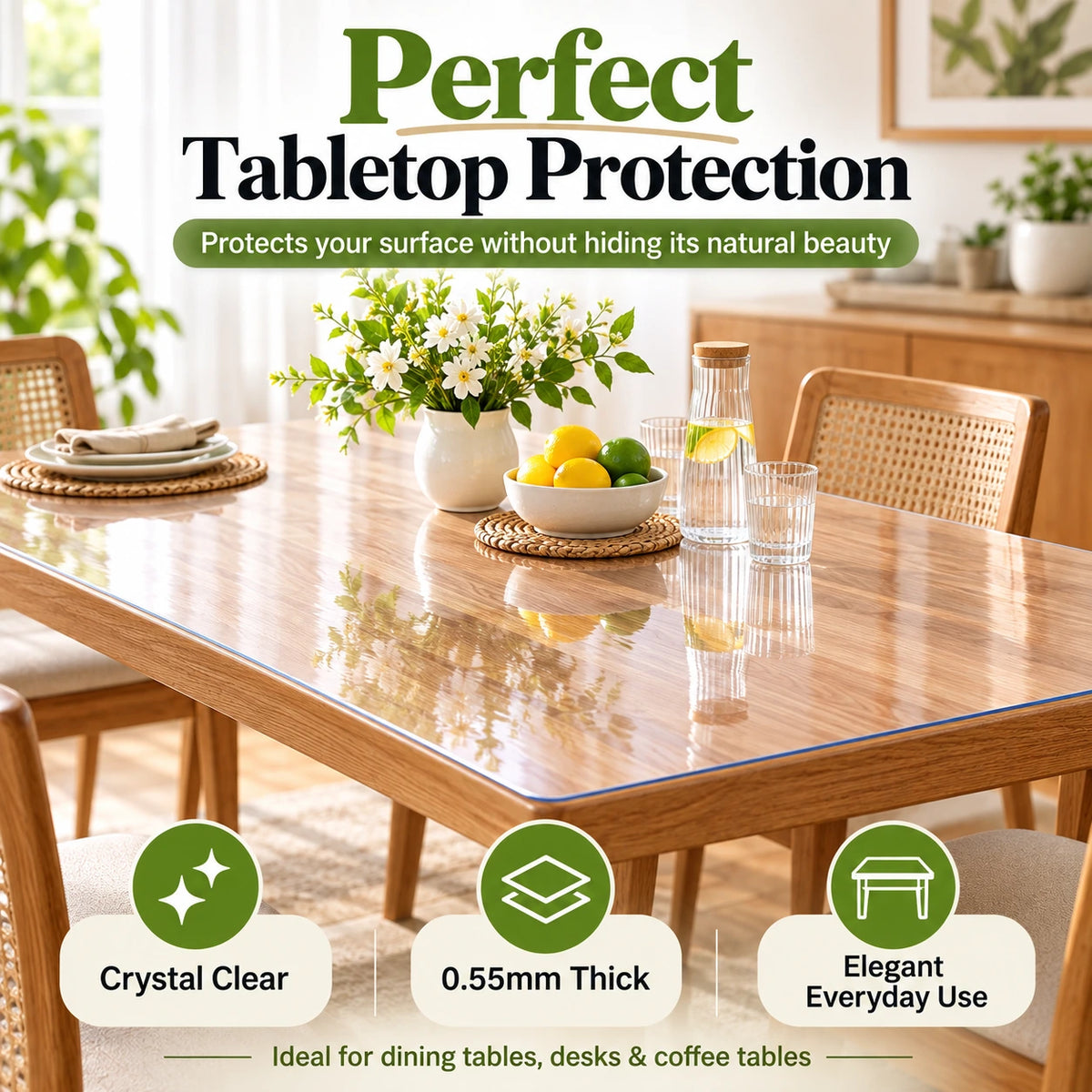 Transparent Waterproof Table & Furniture Protection Sheet