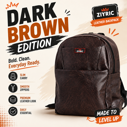 ZIYRIC Premium Leather Backpack