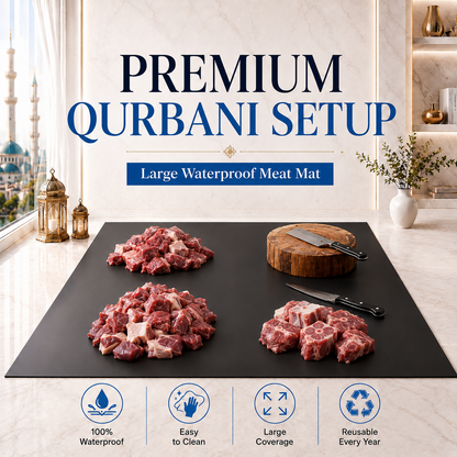 ZIYRIC Meat Mat Premium Waterproof Qurbani Sheet – Large Reusable Cloth for Bakra Eid, Easy to Clean