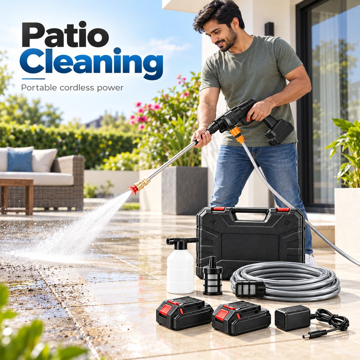 Cordless High Pressure Water Cleaner Washer Spray 02 Battery Included