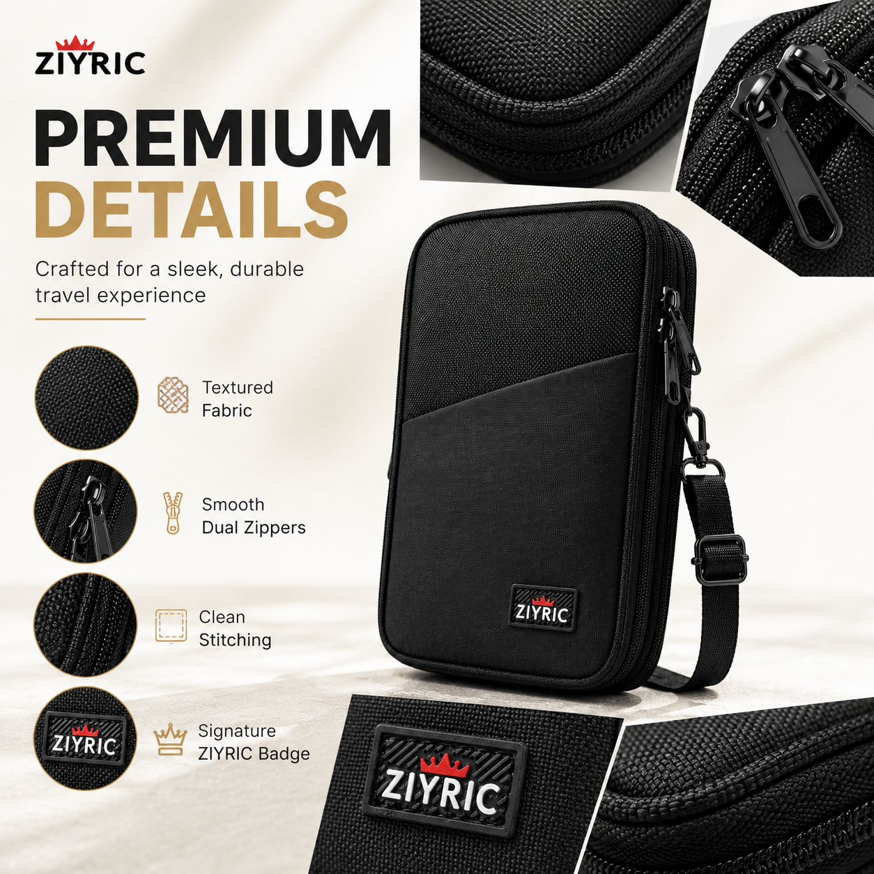 Ziyric Travel Mate Passport Pouch Bag