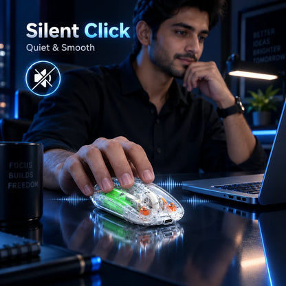 TRANSPARENT WIRELESS+BLUETOOTH DUAL-MODE RECHARGEABLE MOUSE