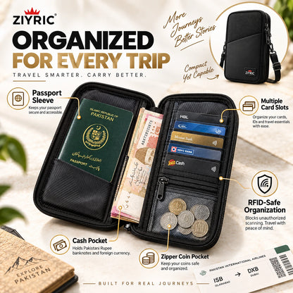 Ziyric Travel Mate Passport Pouch Bag