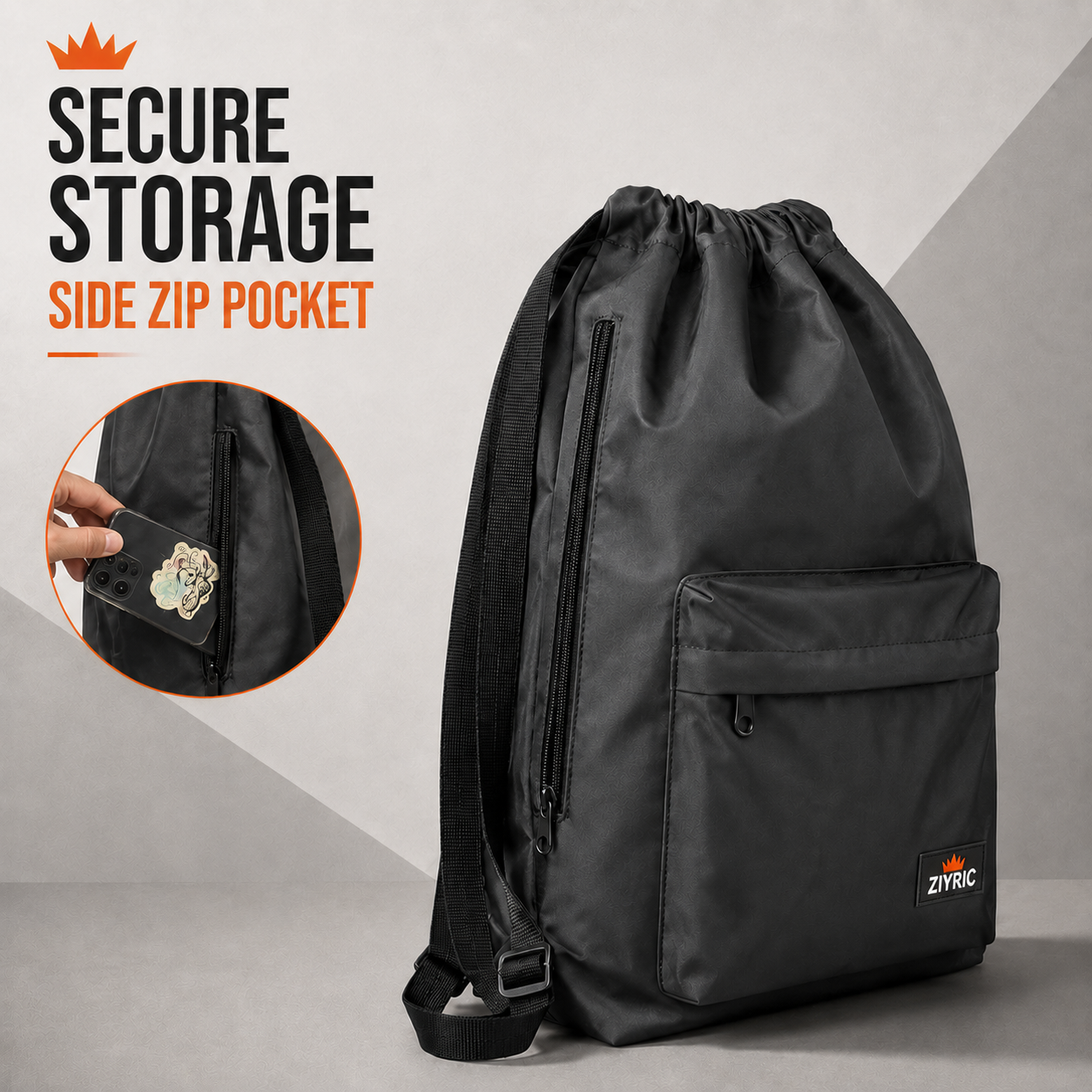 ZIYRIC Unisex Drawsting Backpack
