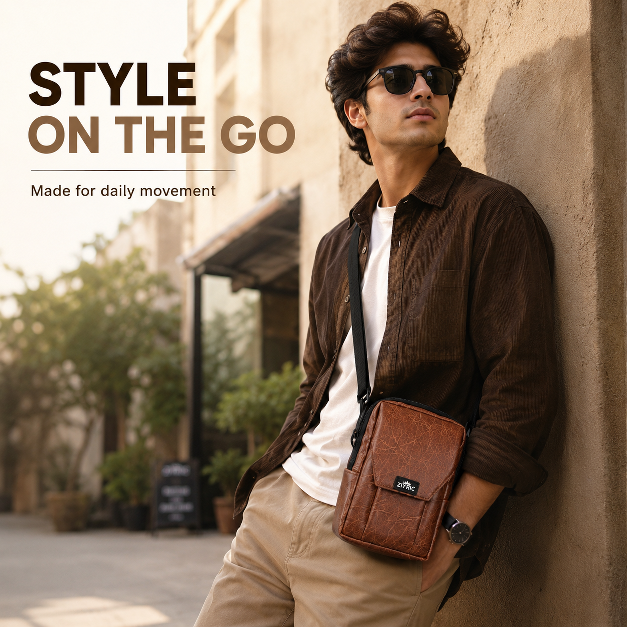 Ziyric Crossbody Shoulder Bag- Genuine Leather