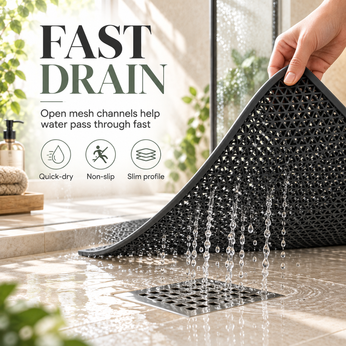 Non-Slip Drainage PVC Mat