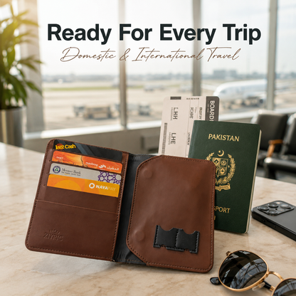 ZIYRIC Premium Leather Passport Holder & Wallet