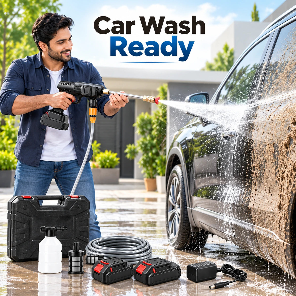 Cordless High Pressure Water Cleaner Washer Spray 02 Battery Included