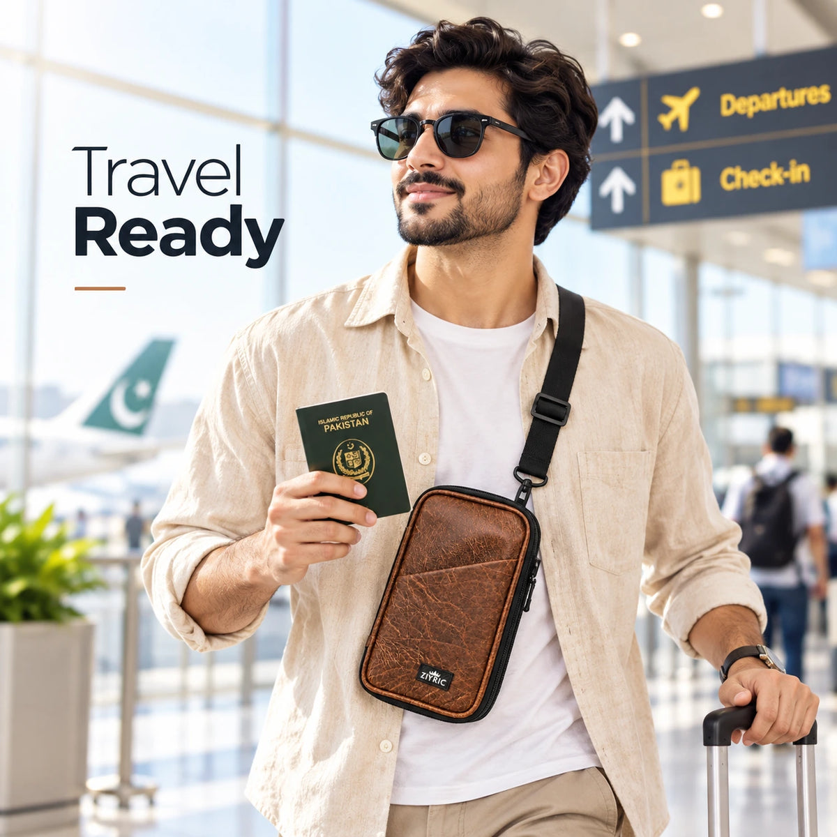 Ziyric Travel Mate Passport Pouch Bag Genuine Leather