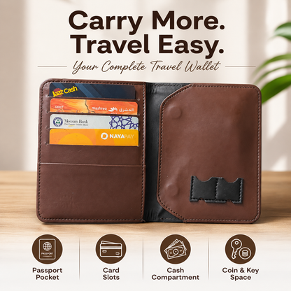 ZIYRIC Premium Leather Passport Holder & Wallet