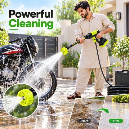 Portable Cordless High Pressure Washer Gun  Rechargeable Car & Home Cleaning Machine