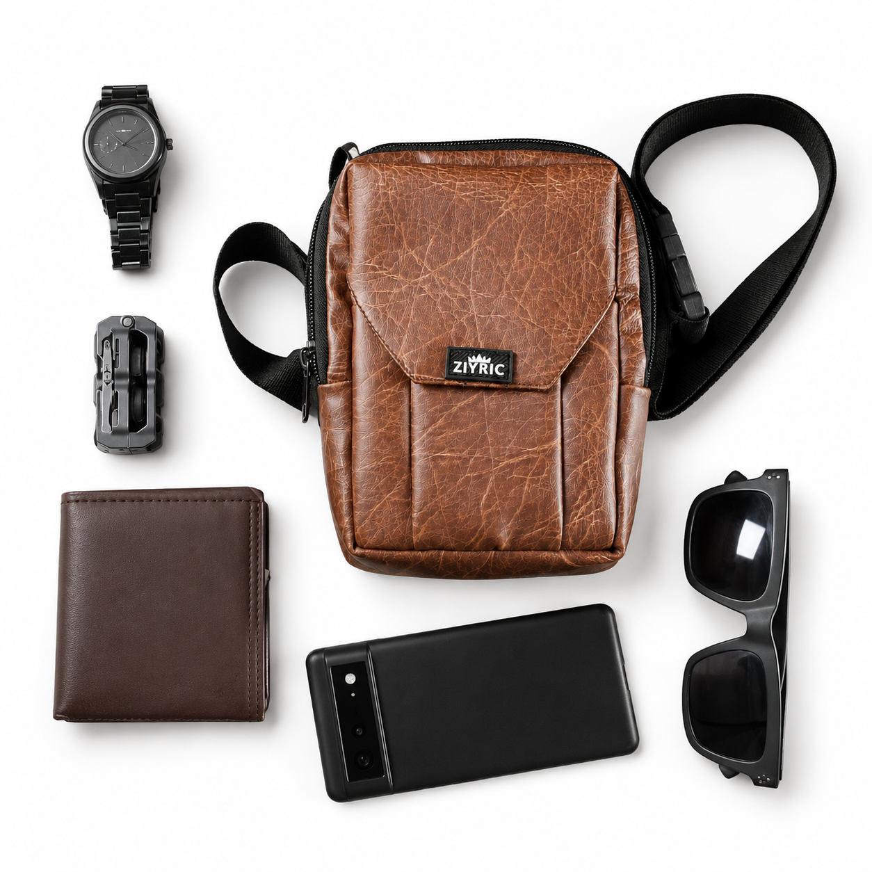 Ziyric Crossbody Shoulder Bag- Genuine Leather