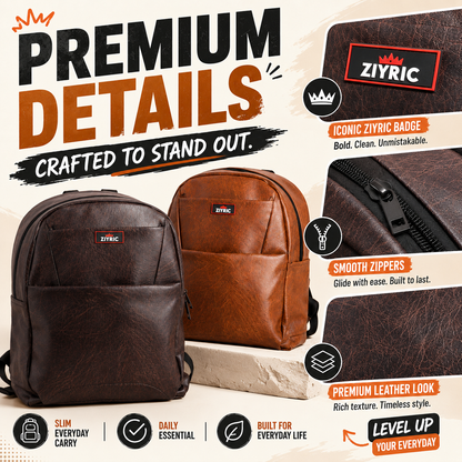 ZIYRIC Premium Leather Backpack