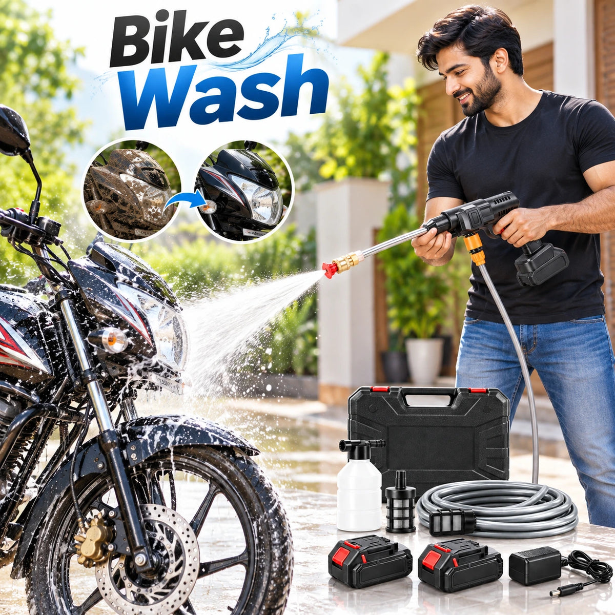 Cordless High Pressure Water Cleaner Washer Spray 02 Battery Included