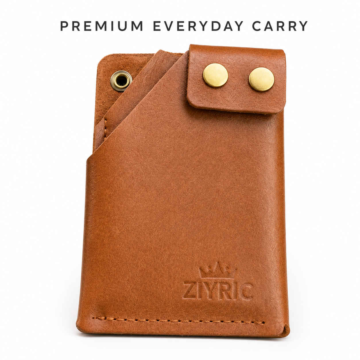 Minimalist Card Holder Wallet with Button Closure-100% Genuine leather