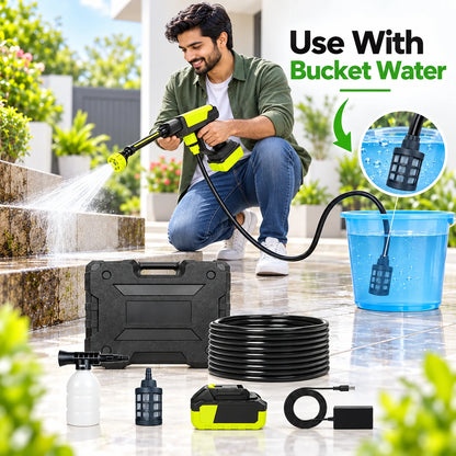 Portable Cordless High Pressure Washer Gun  Rechargeable Car & Home Cleaning Machine