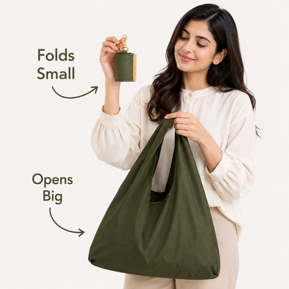 Foldable Keychain Tote Bag