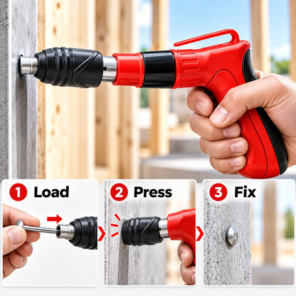 Concrete Nail Gun Kit with Accessories & Briefcase