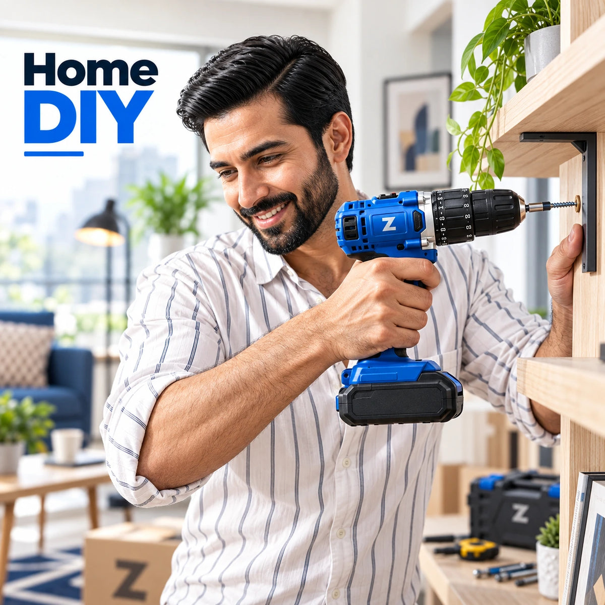 Powerful Cordless Electric Drill Machine Set with Bits & Storage Case