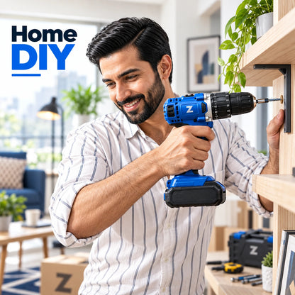 Powerful Cordless Electric Drill Machine Set with Bits & Storage Case