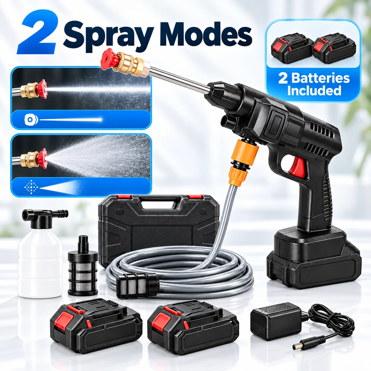 Cordless High Pressure Water Cleaner Washer Spray 02 Battery Included