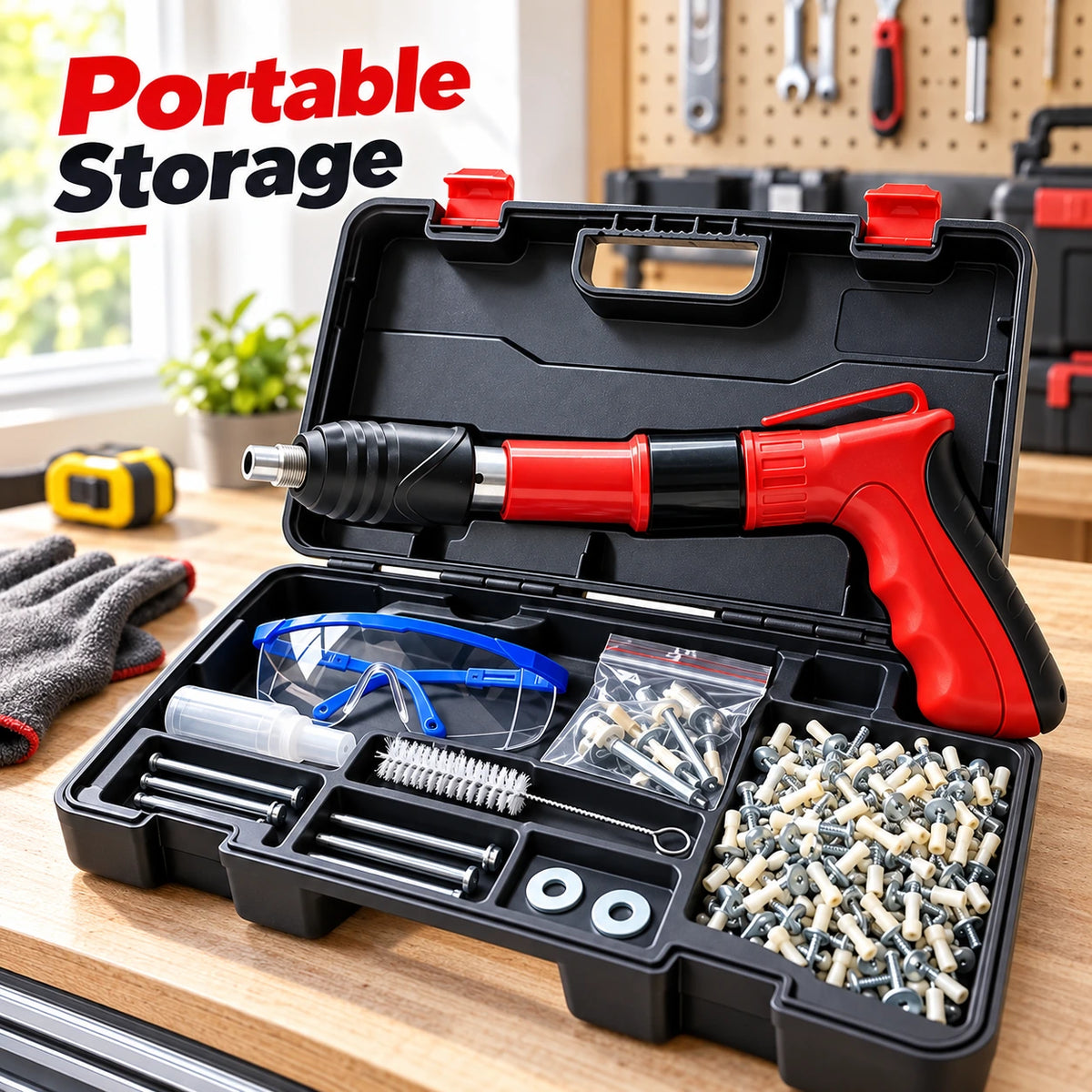 Concrete Nail Gun Kit with Accessories & Briefcase