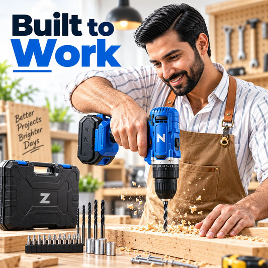 Powerful Cordless Electric Drill Machine Set with Bits & Storage Case