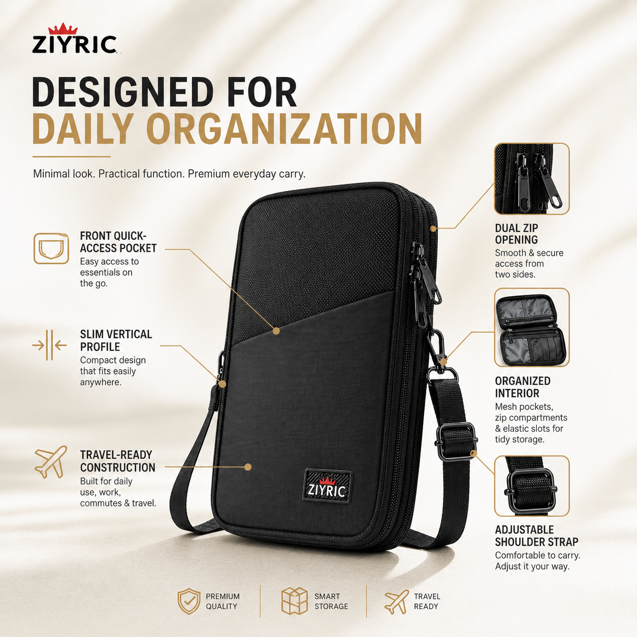 Ziyric Travel Mate Passport Pouch Bag