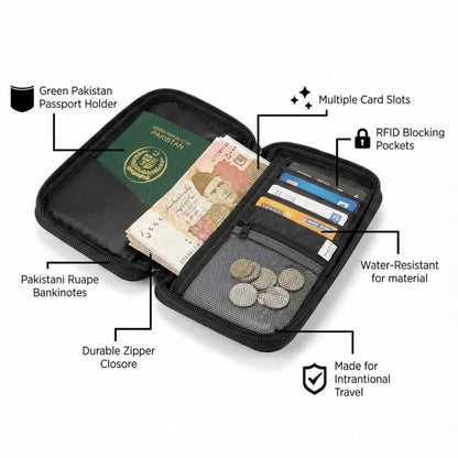 Ziyric Travel Mate Passport Pouch Bag Genuine Leather