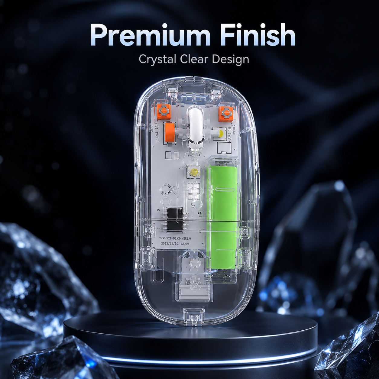 TRANSPARENT WIRELESS+BLUETOOTH DUAL-MODE RECHARGEABLE MOUSE