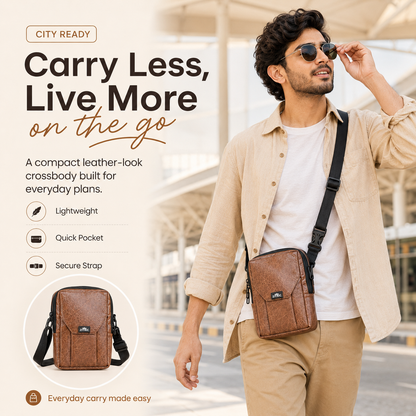 Ziyric Crossbody Shoulder Bag- Genuine Leather