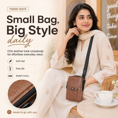 Ziyric Crossbody Shoulder Bag- Genuine Leather