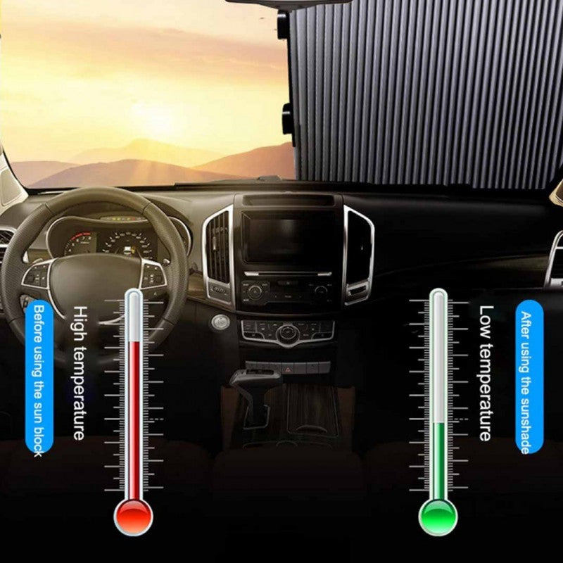 Retractable Windshield Sun Shade Large