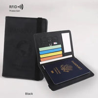 Thumbnail for Portable leather travel passport holder