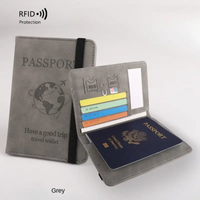 Thumbnail for Portable leather travel passport holder