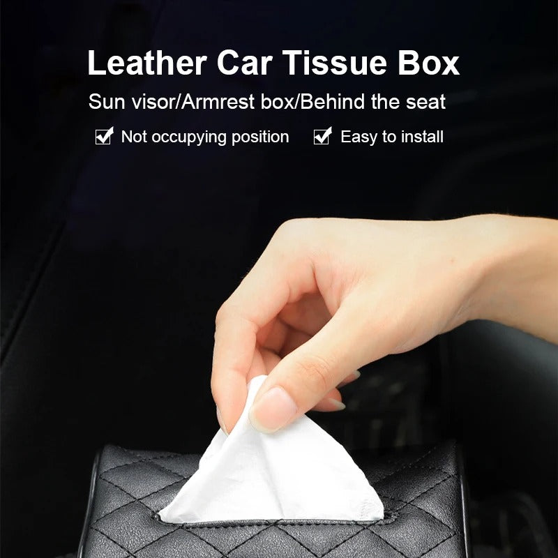 PU Leather Tissue Box For Toyota Honda Suzuki Kia Hyundai & More