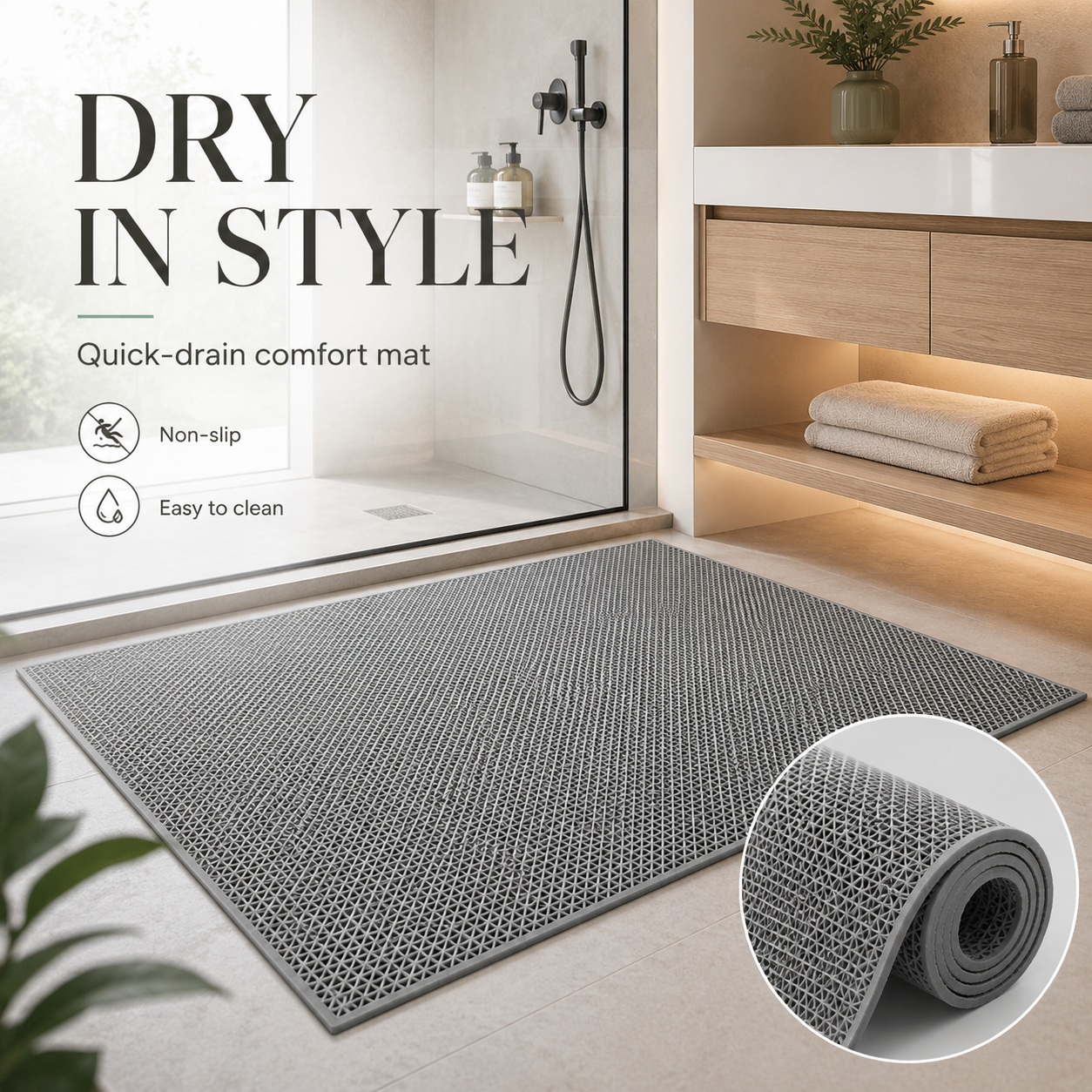 Non-Slip Drainage PVC Mat