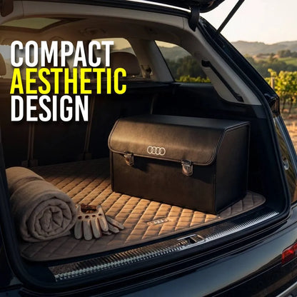 Foldable Car Trunk Organizer With 2 Compartments For Toyota Honda Suzuki Kia Hyundai & More Brands
